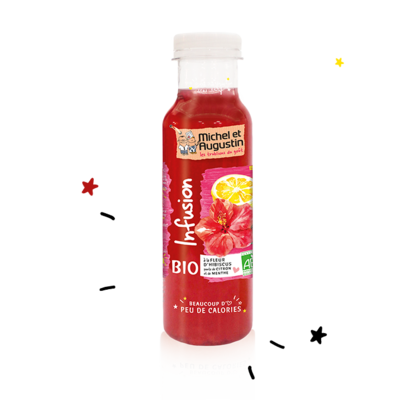 L'incroyable infusion d'hibiscus BIO 33cl- Fleur d’hibiscus, pointe de citron et de menthe 