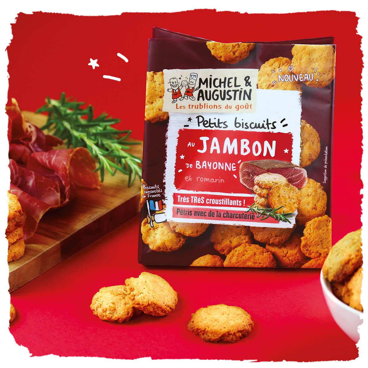Nos Petits Biscuits Aperitifs Au Jambon De Bayonne Et Romarin Michel Et Augustin
